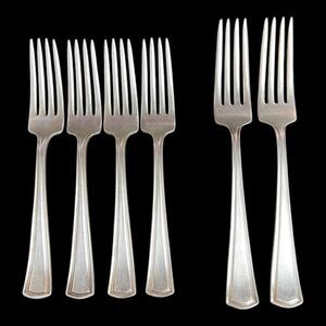 Alvin Patent Vintage Silver Plated Dinner Fork Sets Of 4 Medium & 2 Large